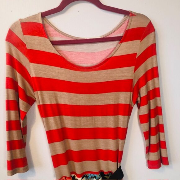 12PM by Mon Ami Maxi Dress – Size M – Striped & Floral Print – Long Sleeve - Picture 3 of 9